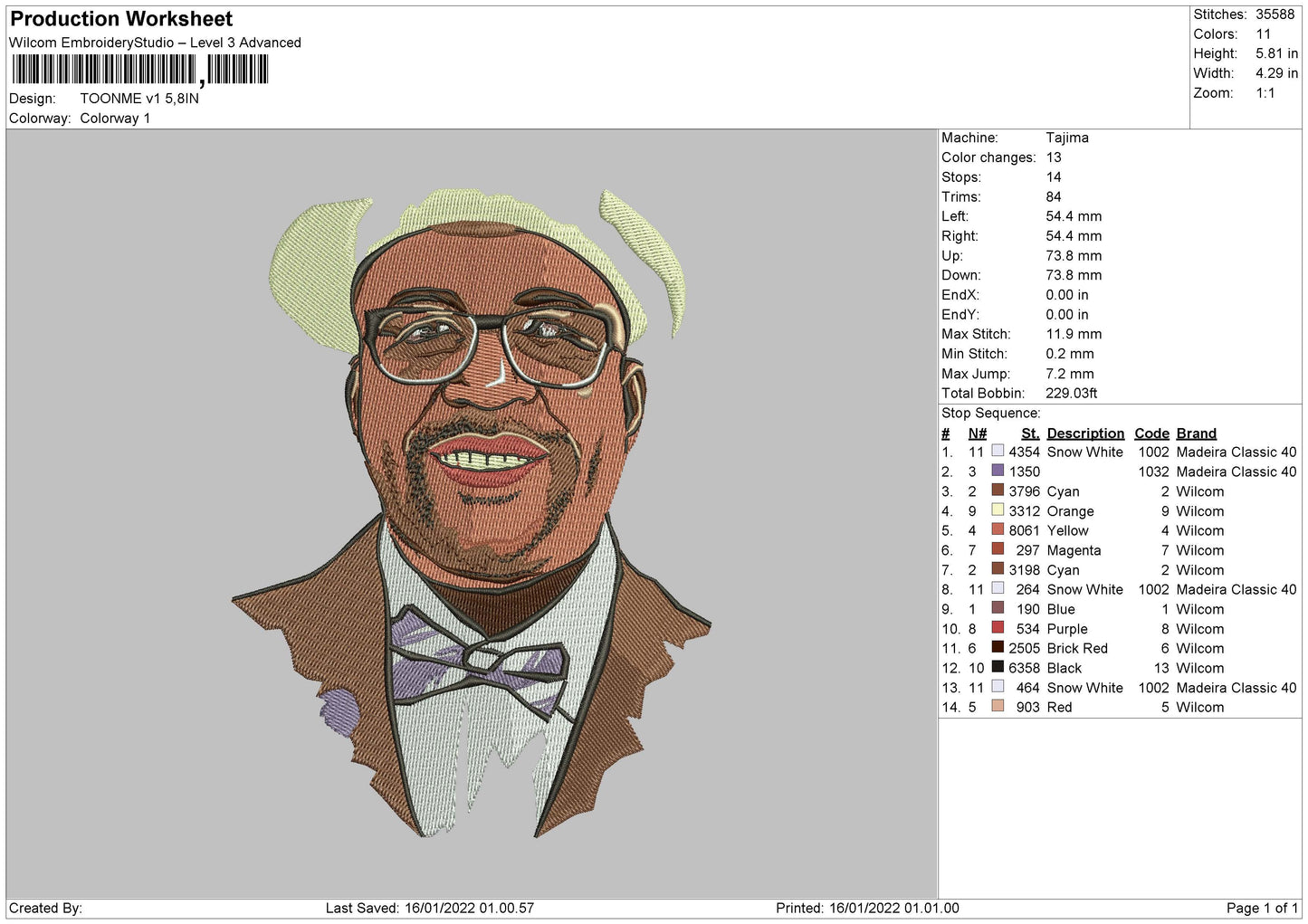 Toonme V1 Embroidery