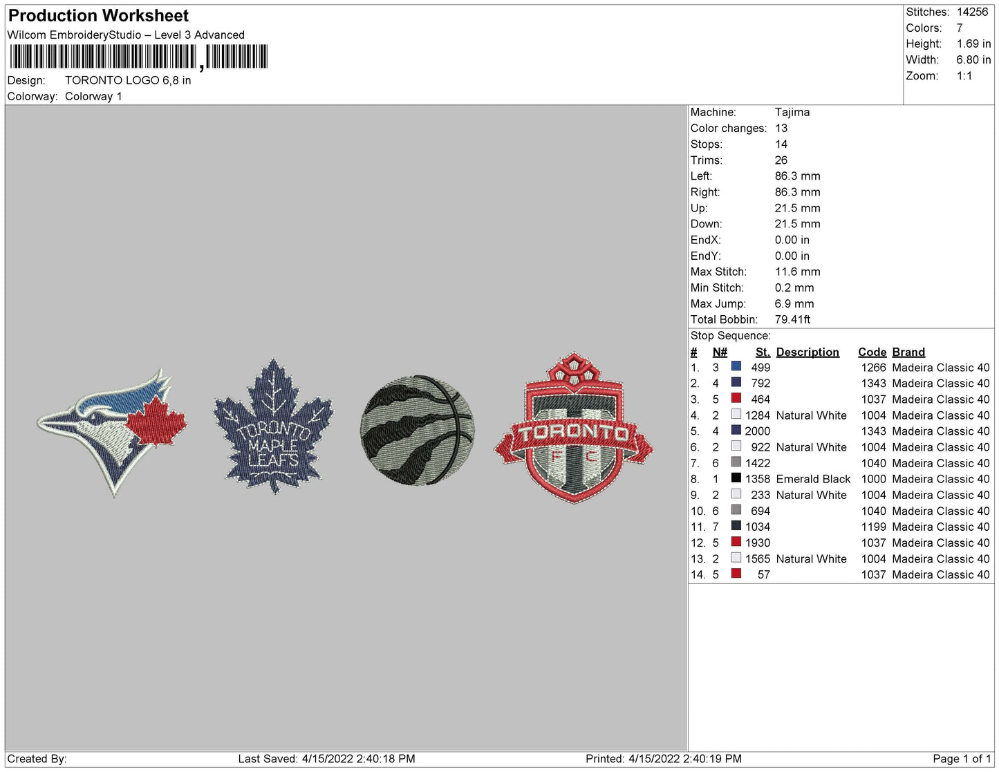 Toronto Logo Embroidery