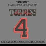 Torrestext Embroidery File 6 sizes
