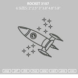 Rocket 3107 Embroidery File 6 size