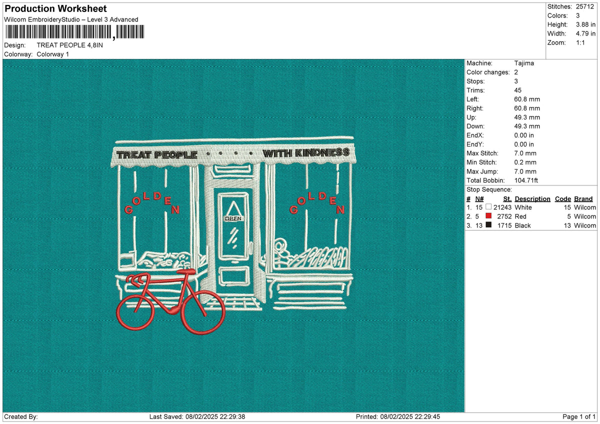 TREAT PEOPLE Embroidery File 6 size