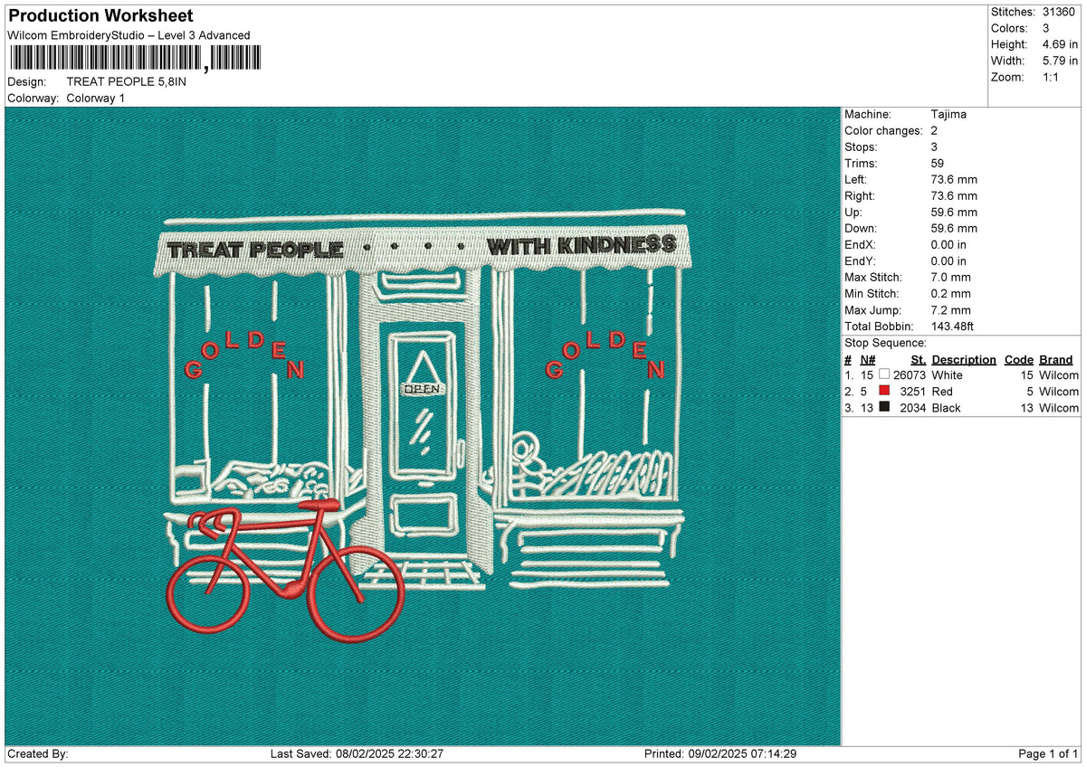 TREAT PEOPLE Embroidery File 6 size