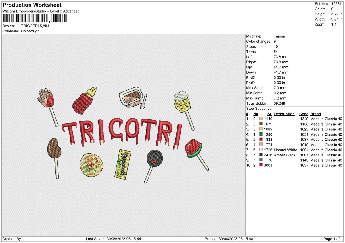 TRICOTRI Embroidery File 6 size