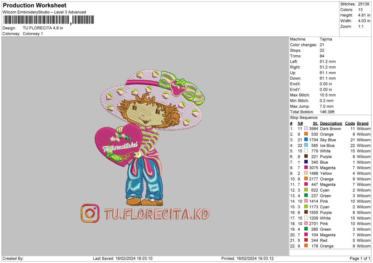 Strawberry 1602 Embroidery File 6 sizes