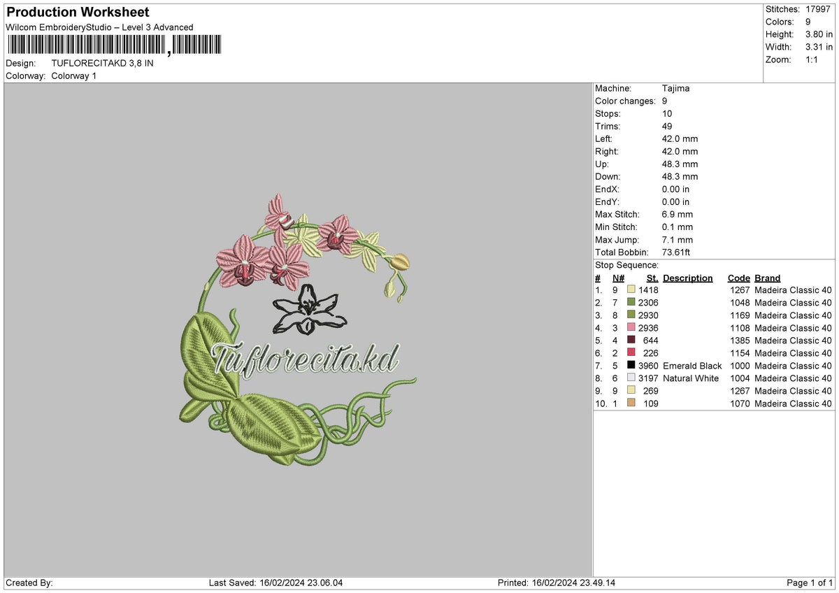 Flowers 1602 Embroidery File 6 sizes