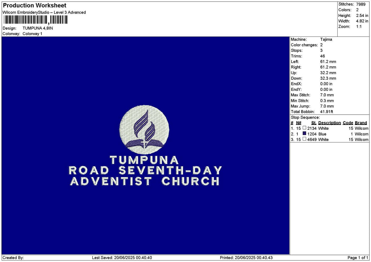 Tumpunatext Embroidery File 6 sizes