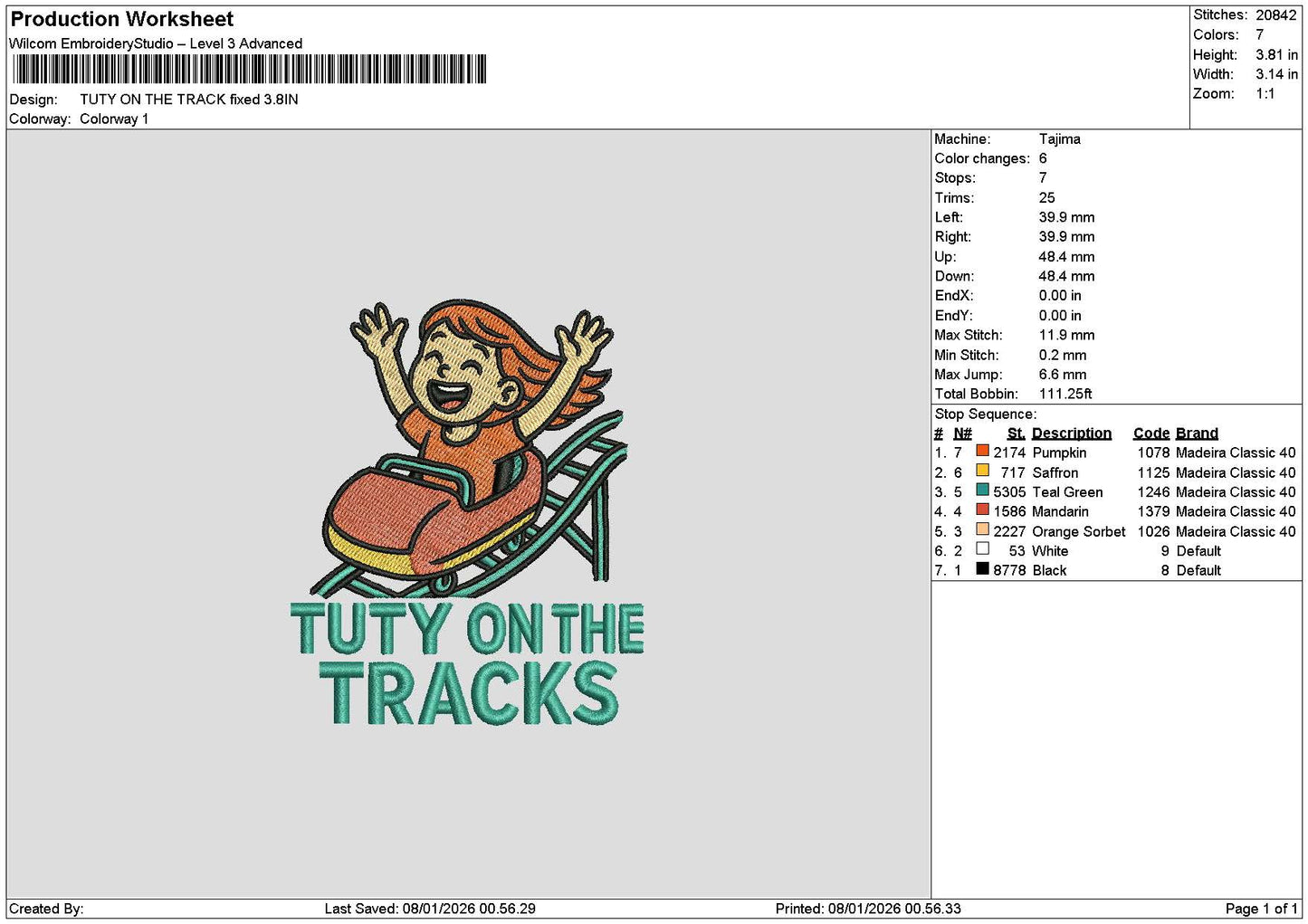 Tutytext Embroidery File 6 sizes