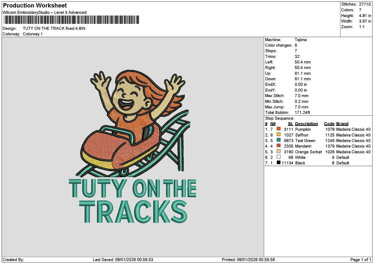 Tutytext Embroidery File 6 sizes