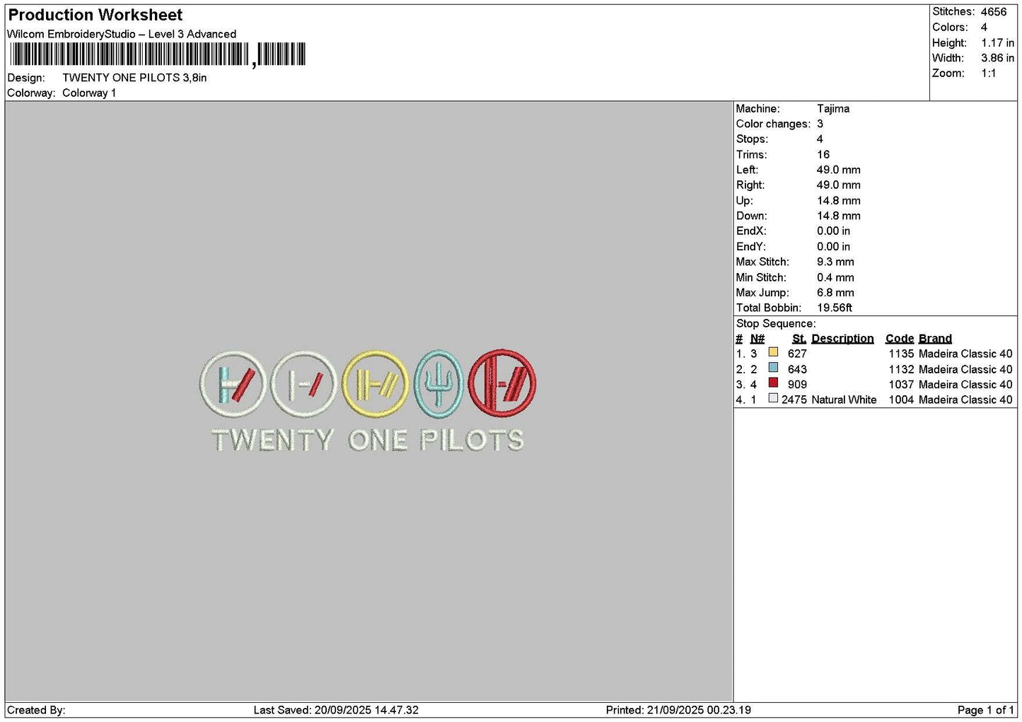 Twentytext 01 Embroider File 6 sizes