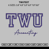 Twutext Embroidery File 6 sizes