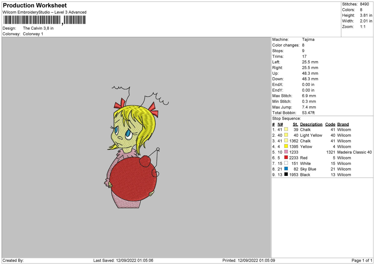 the calvin 02 Embroidery