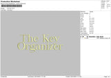 Key Text Embroidery File 6 sizes