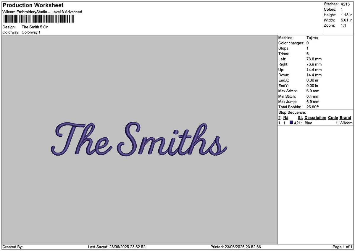 Smithstext Embroidery File 6 sizes