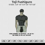 Toji Fushiguro Embroidery File 6 size