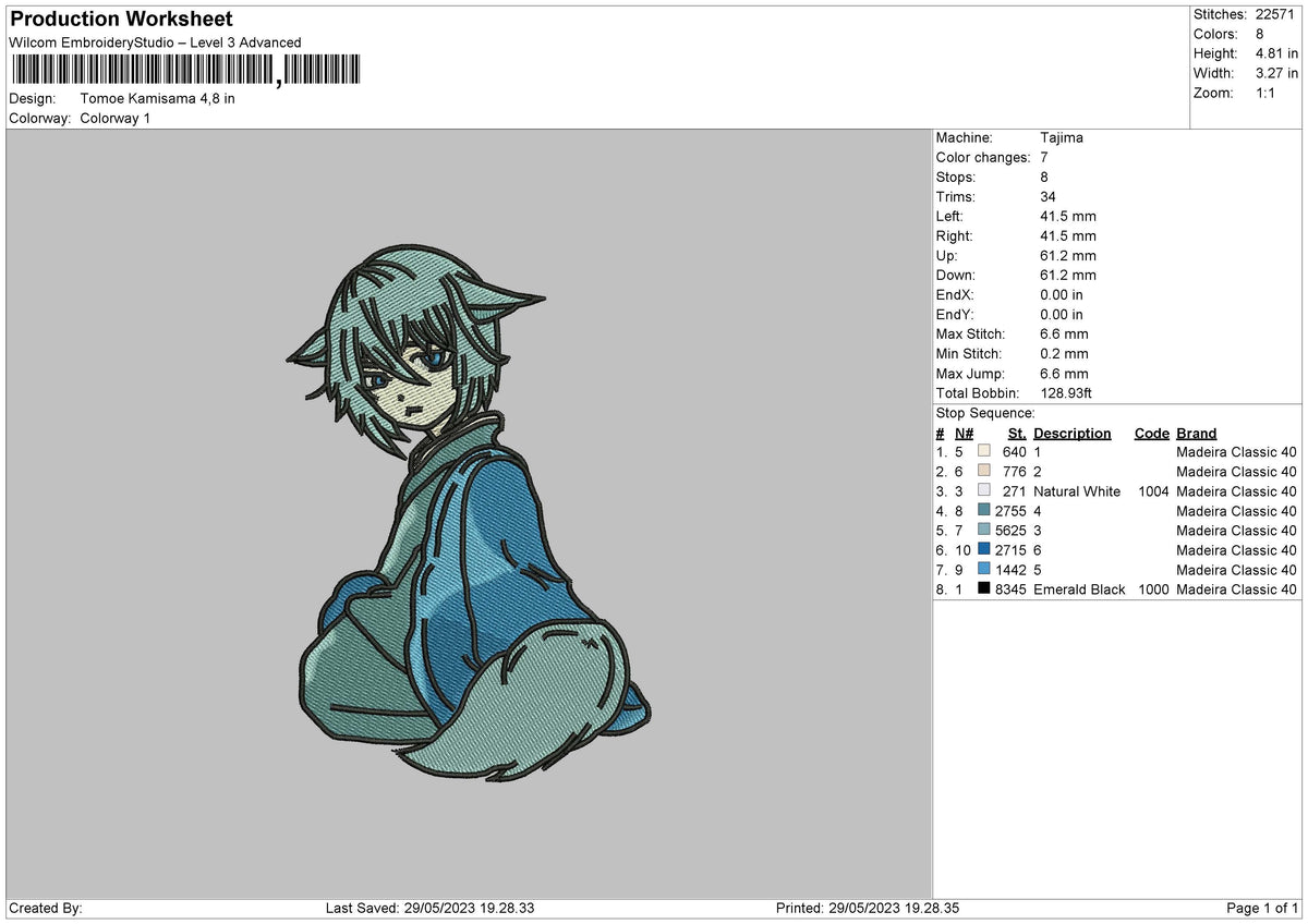 Tomoe K Embroidery File 6 sizes