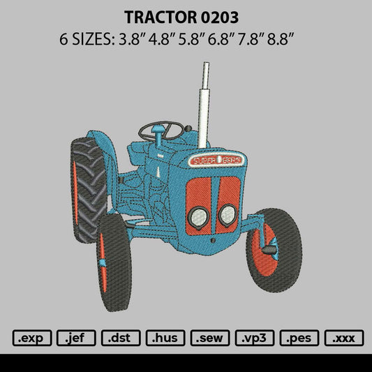 Tractor 0203 Embroidery File 6 sizes