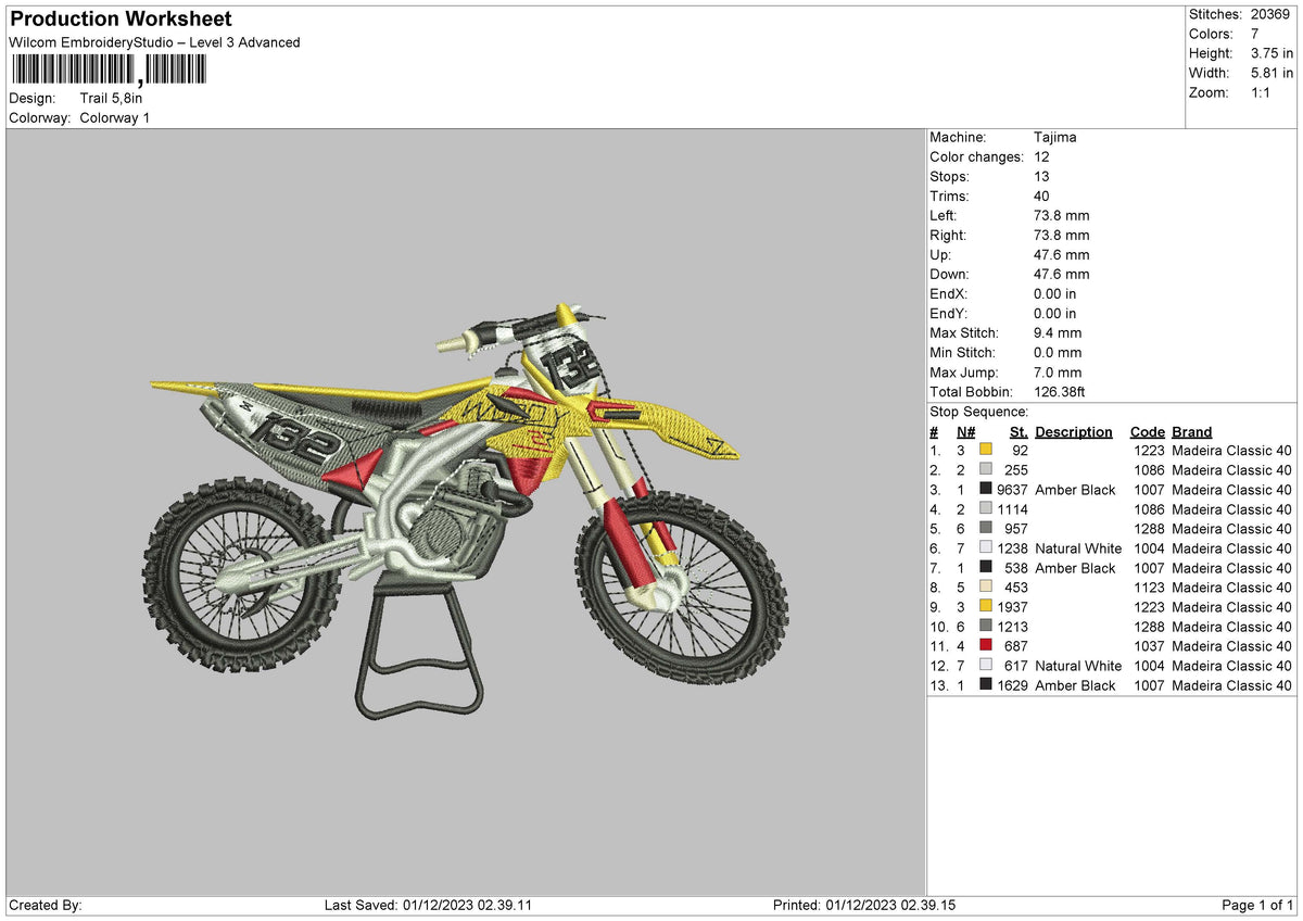 Trail Embroidery File 6 sizes