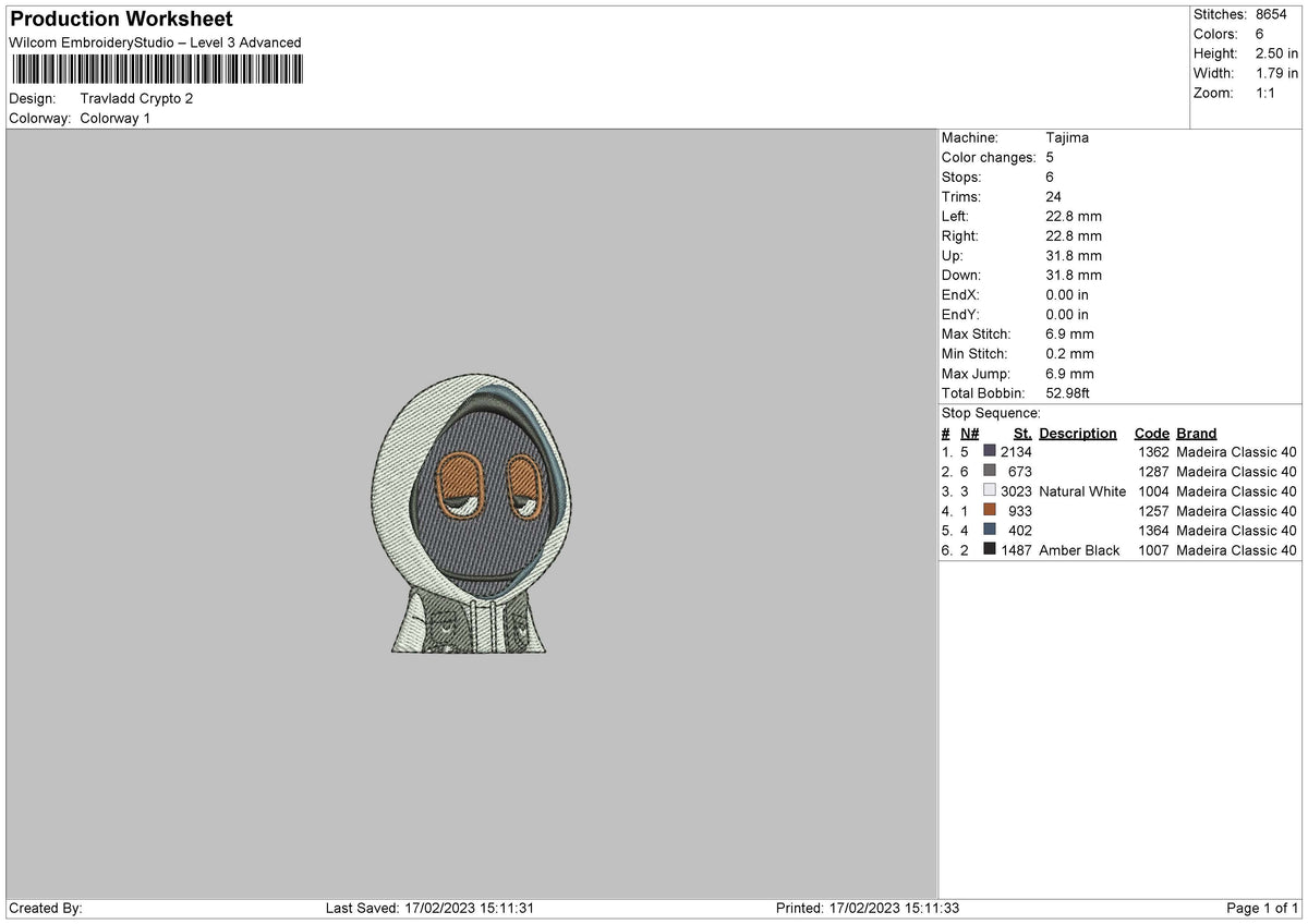 Travld C Embroidery file 6 sizes