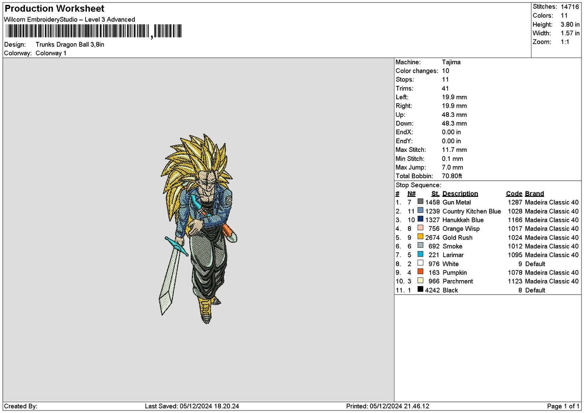Dragontrunks 0512 Embroidery File 6 sizes