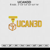UCAN3D Embroidery File 6 sizes