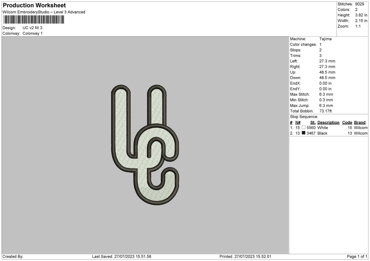 Uc V2 Fill And Outline Embroidery File 6 sizes