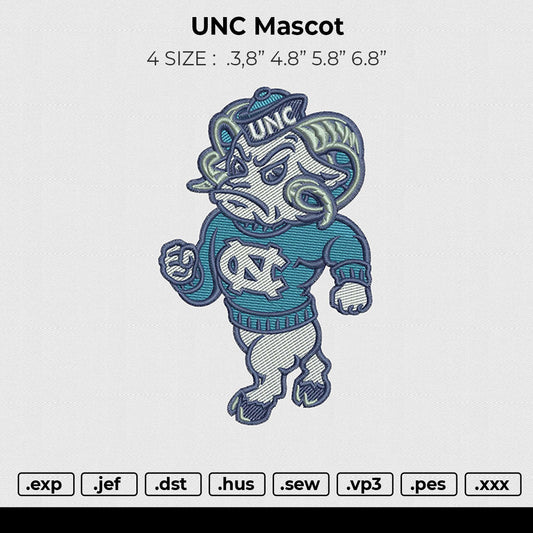 UNC mascot Embroidery