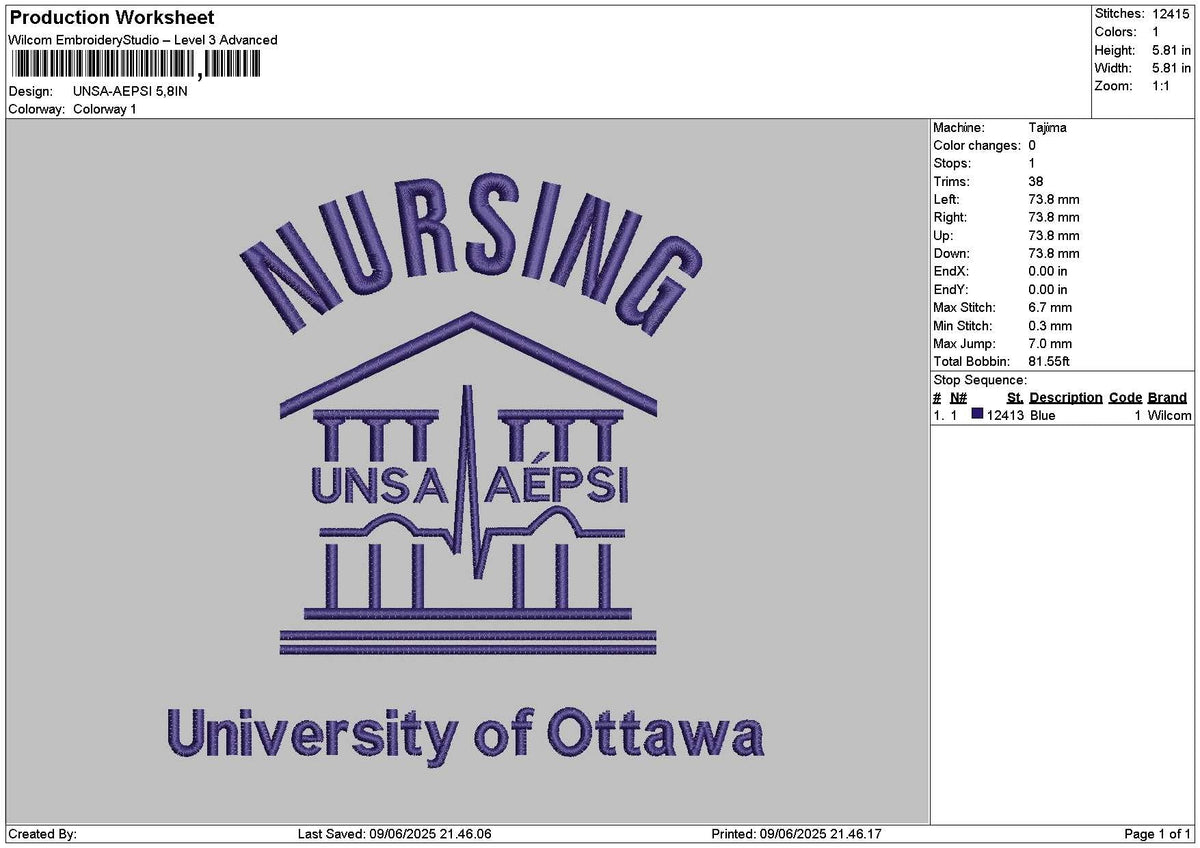 Unsatext Embroidery File 6 sizes