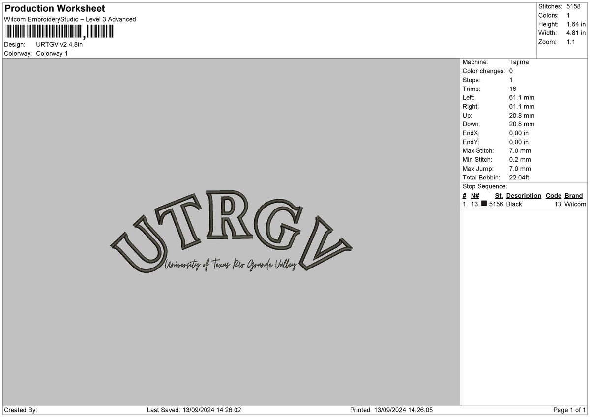 Urtgvtext V2 Embroidery File 6 sizes