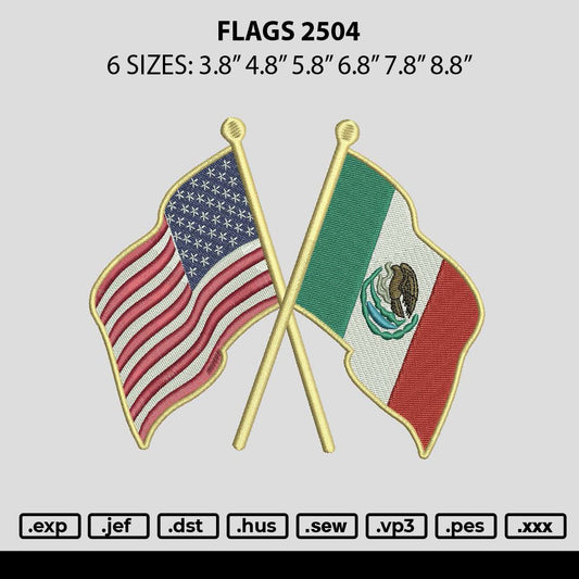 Flags 2504 Embroidery File 6 sizes