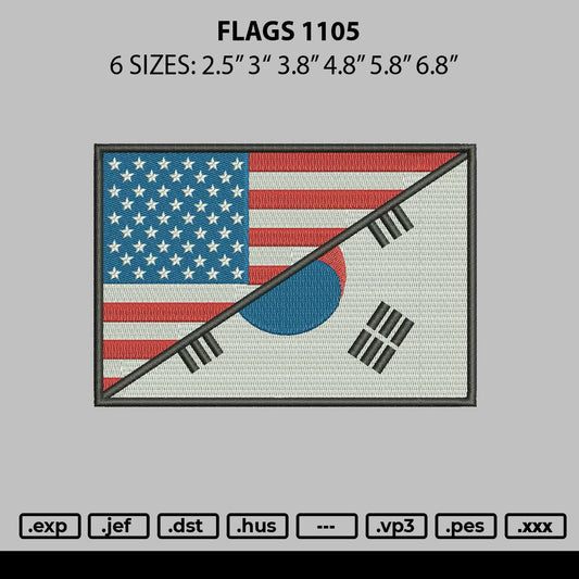 Flags 1105 Embroidery File 6 sizes