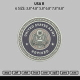 Usa R Embroidery File 6 sizes