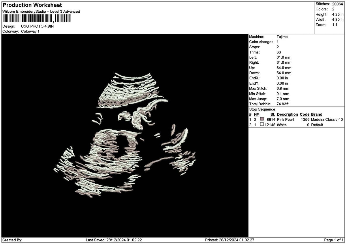 Usg Photo Embroidery File 6 sizes