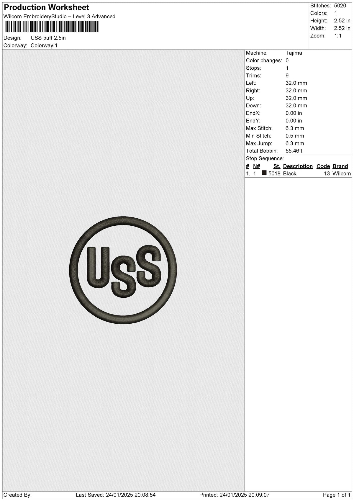 UUS PUFF Embroidery File 6 size
