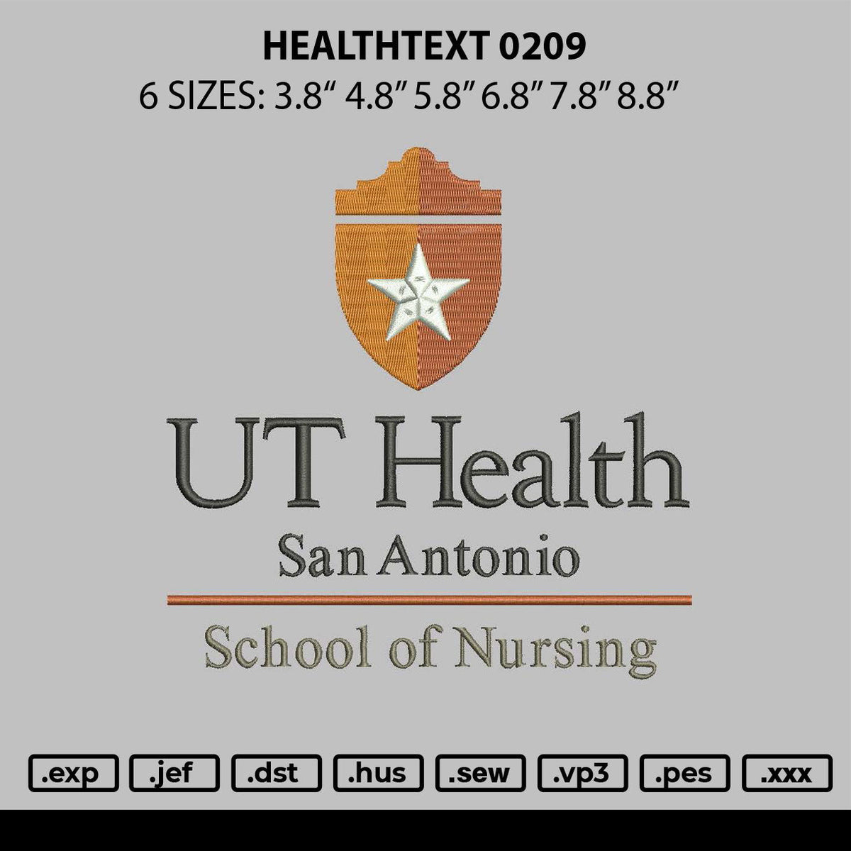 Healthtext 0209 Embroidery File 6 sizes
