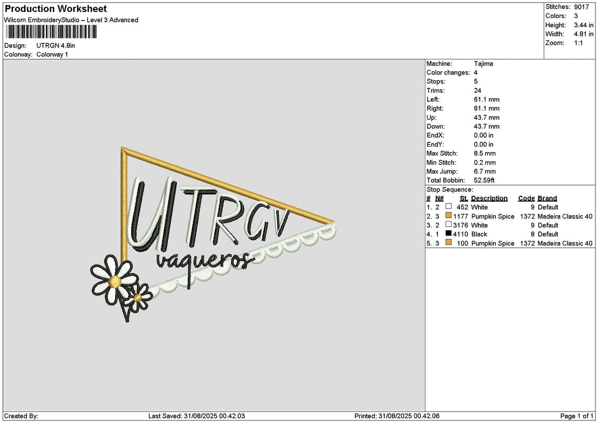 Utrgntext Embroidery File 6 sizes
