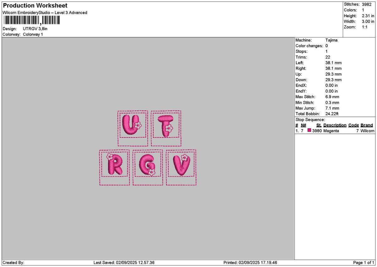 Utrgvtext Squares Embroidery File 6 sizes