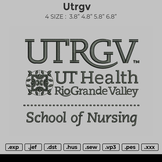 UTRGV Embroidery File 4 size