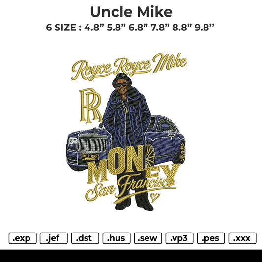 Uncle Mike Embroidery File 6 size