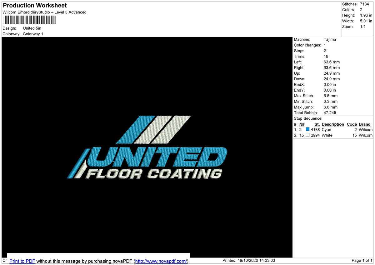 United Embroidery File 6 sizes