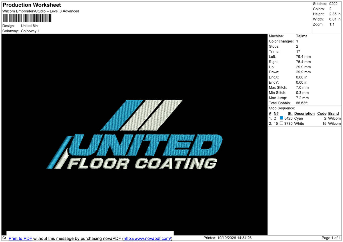 United Embroidery File 6 sizes