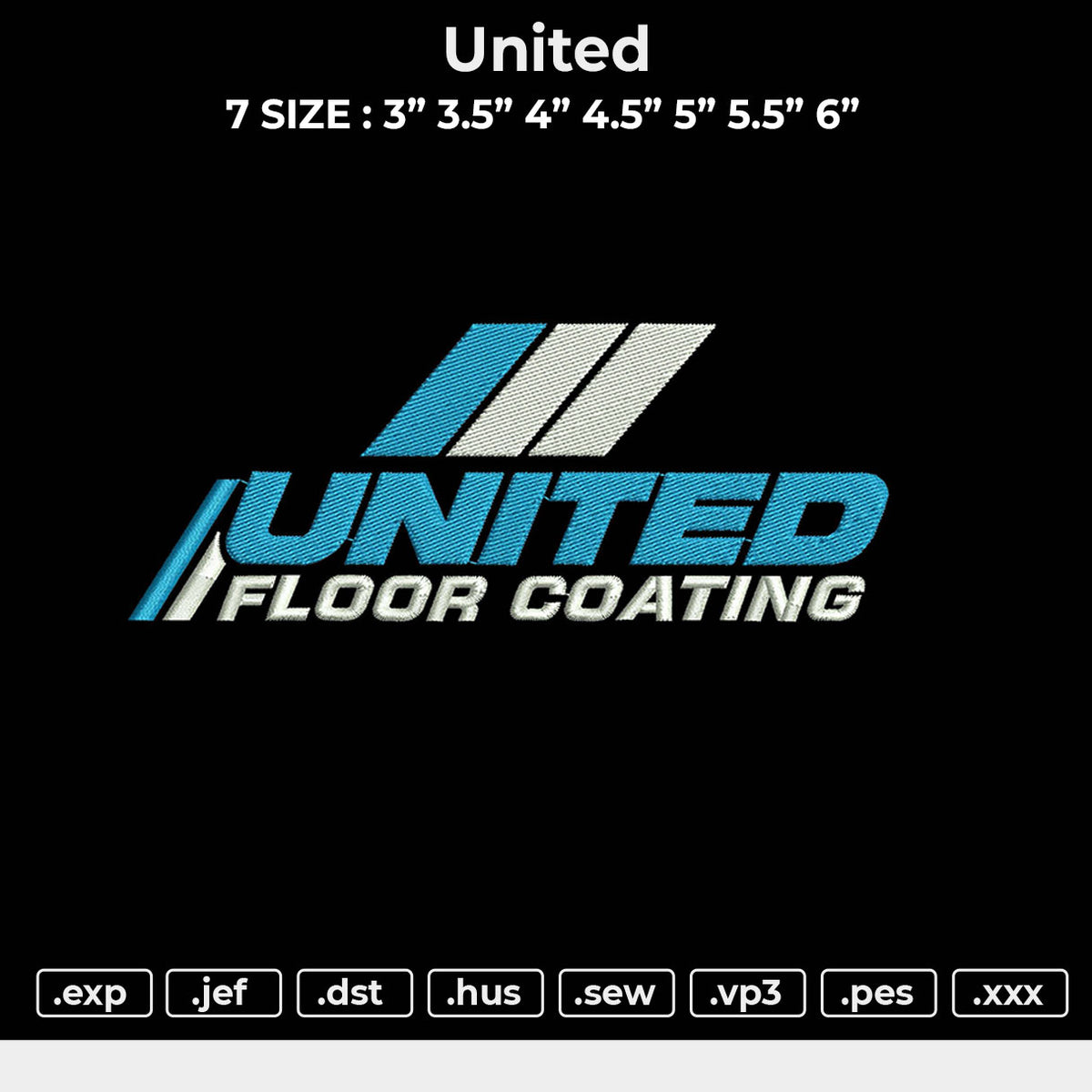 United Embroidery File 6 sizes