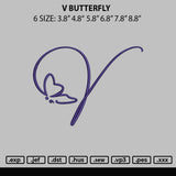 V Butterfly Embroidery File 6 sizes