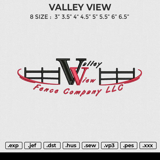 VALLEY VIEW Embroidery File 6 sizes