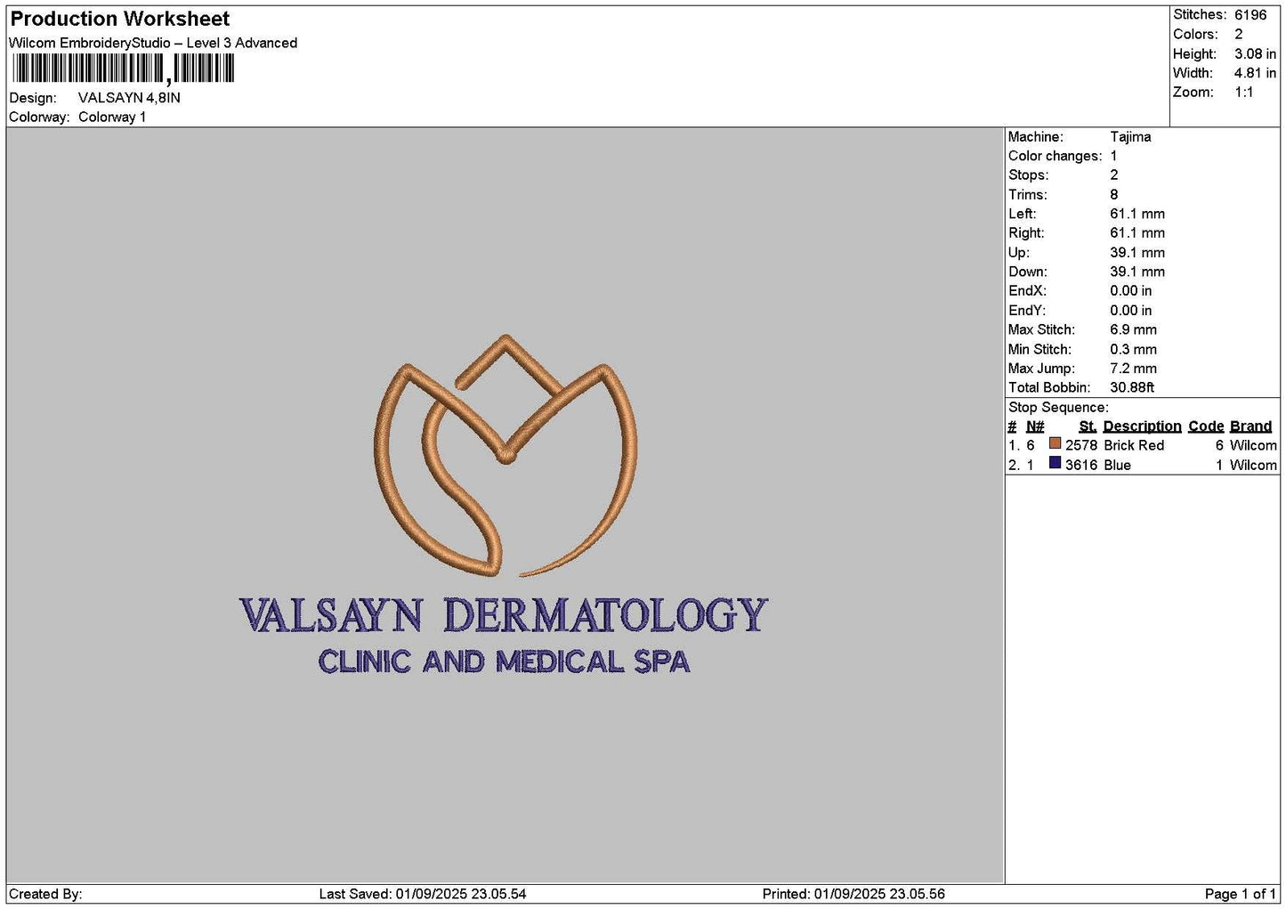 Valsayntext Embroidery File 6 sizes
