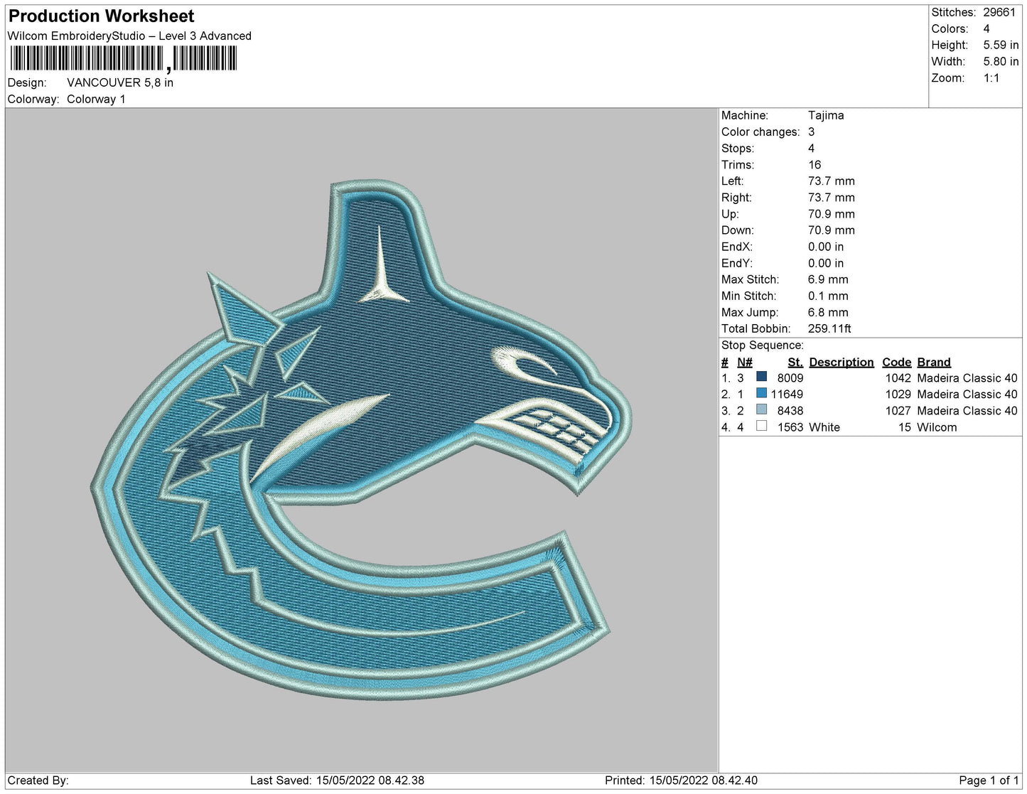 VANCOUVER Embroidery