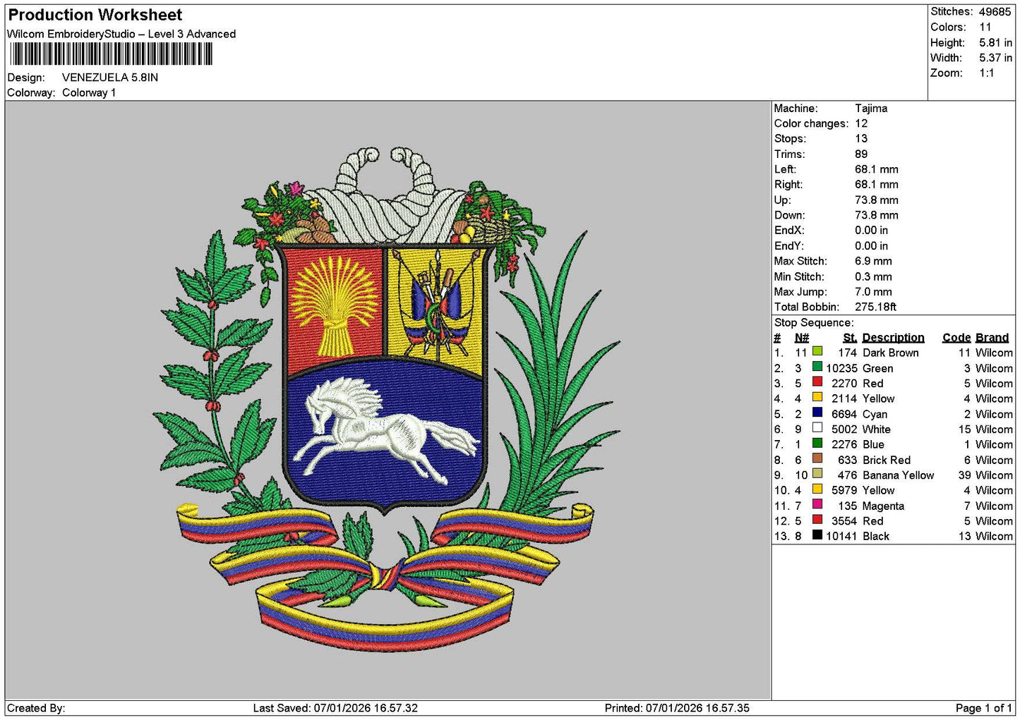 Horse 0701 Embroidery File 6 sizes