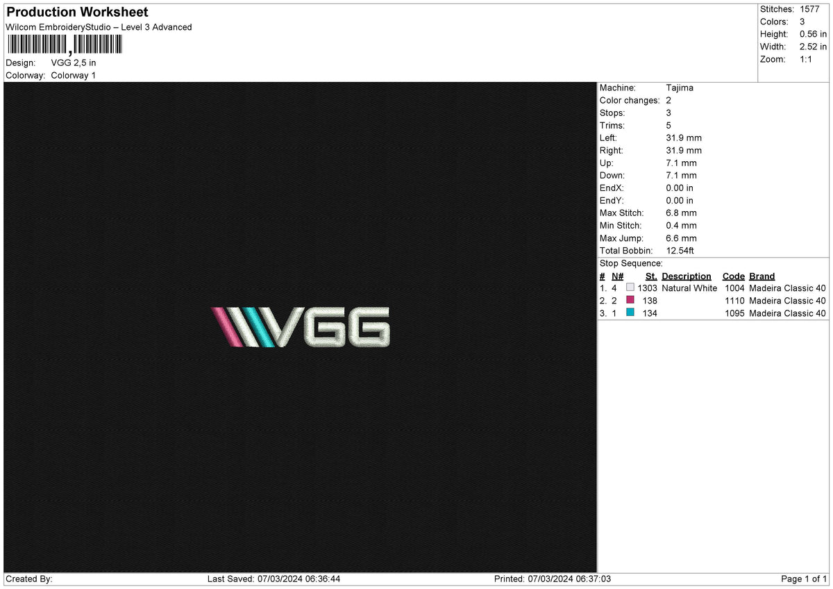 VGG Embroidery File 6 size