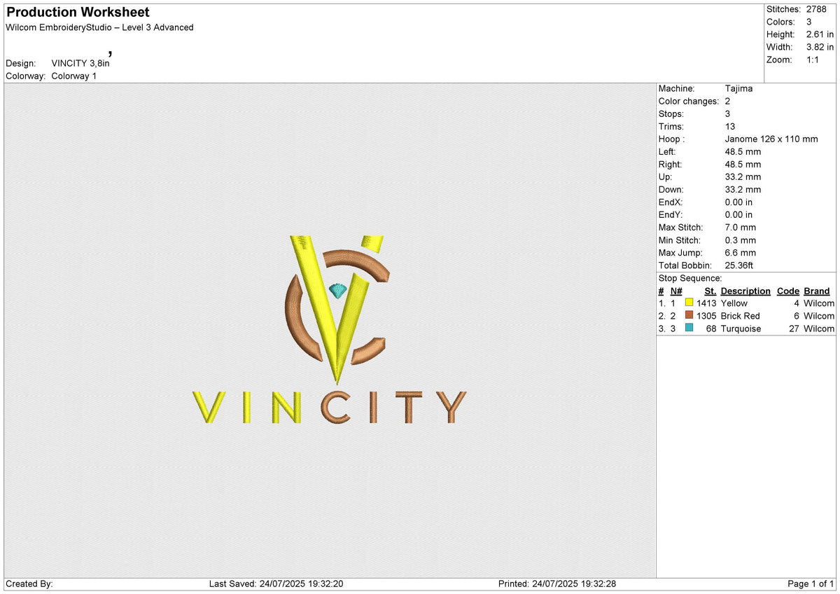 VINCITY Embroidery File 6 size
