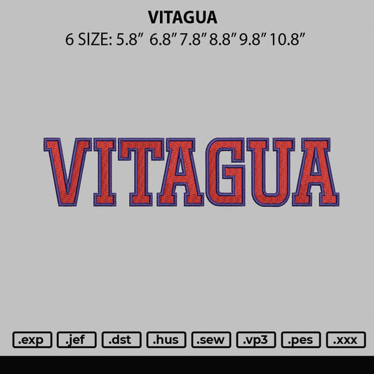 Vitagua Embroidery File 6 sizes