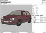 VW Golf Embroidery File 6 size